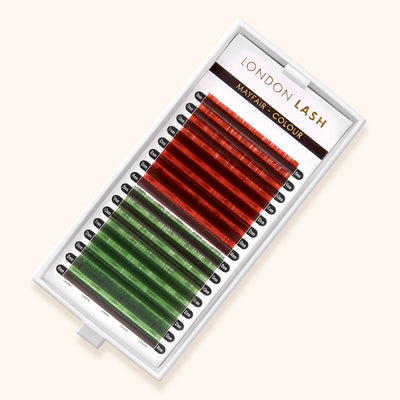 Box of Red Brown / Green Mayfair Lashes