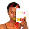 Model Holding Box of Neon Lashes