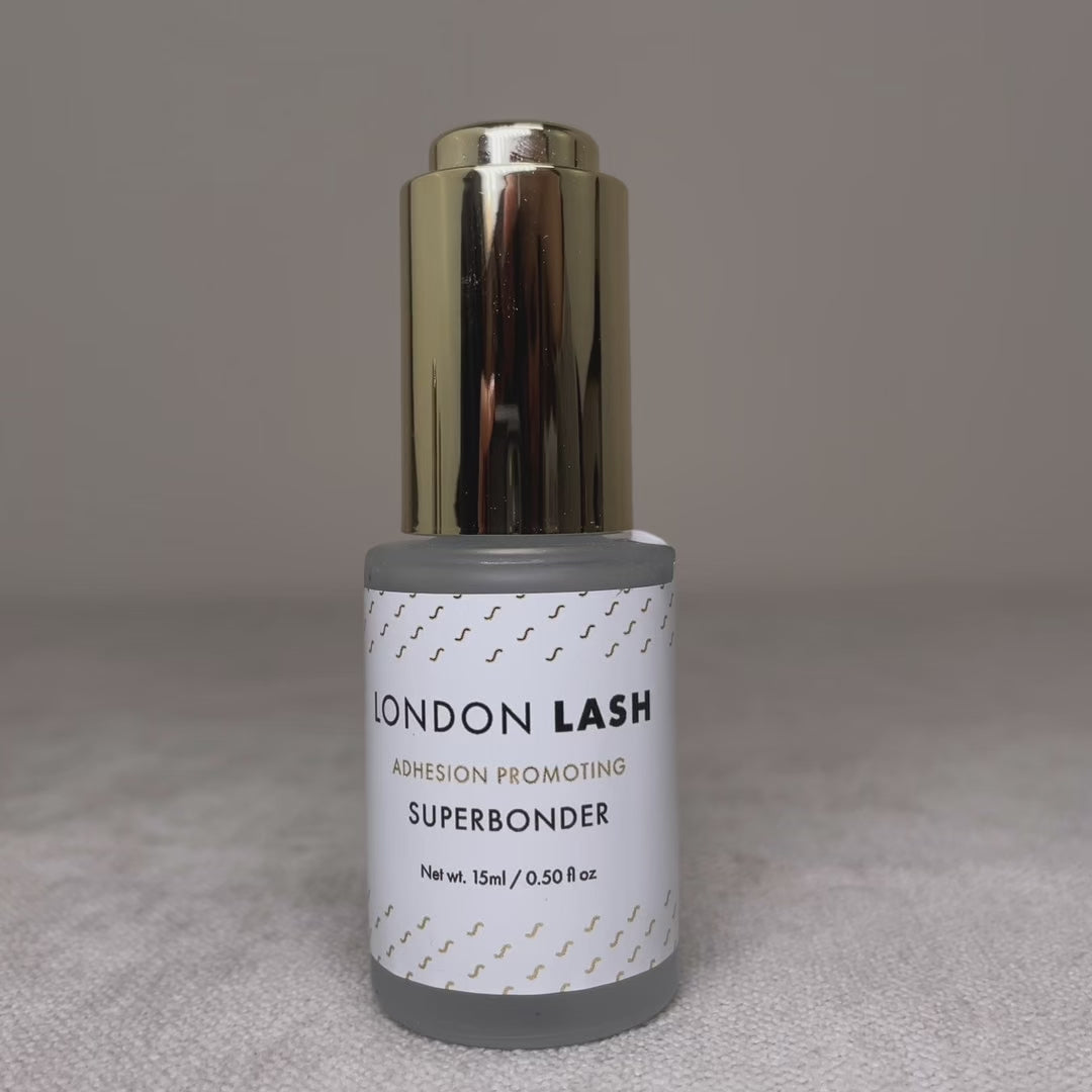 Close up video of London Lash Superbonder Bottle 