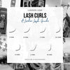 Curl Infographic of Violet / Blue Mayfair Lash Extensions