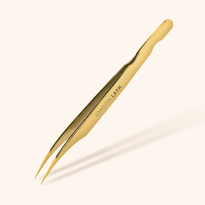 Angled Isolation Tweezers for Lash Extensions in Gold