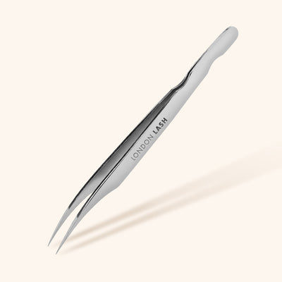 Silver Angled Isolation Tweezers for Eyelash Extensions