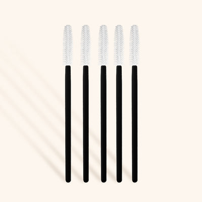 Silicone Mascara Wands in White with Black Handles